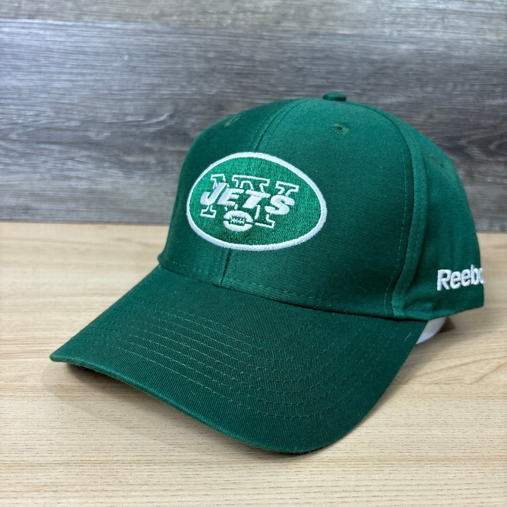 New York Jets Hat‎ Cap Strap Back Green NFL Football Pro Shape Reebok